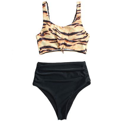 Animal Print Bralette Top Bikini