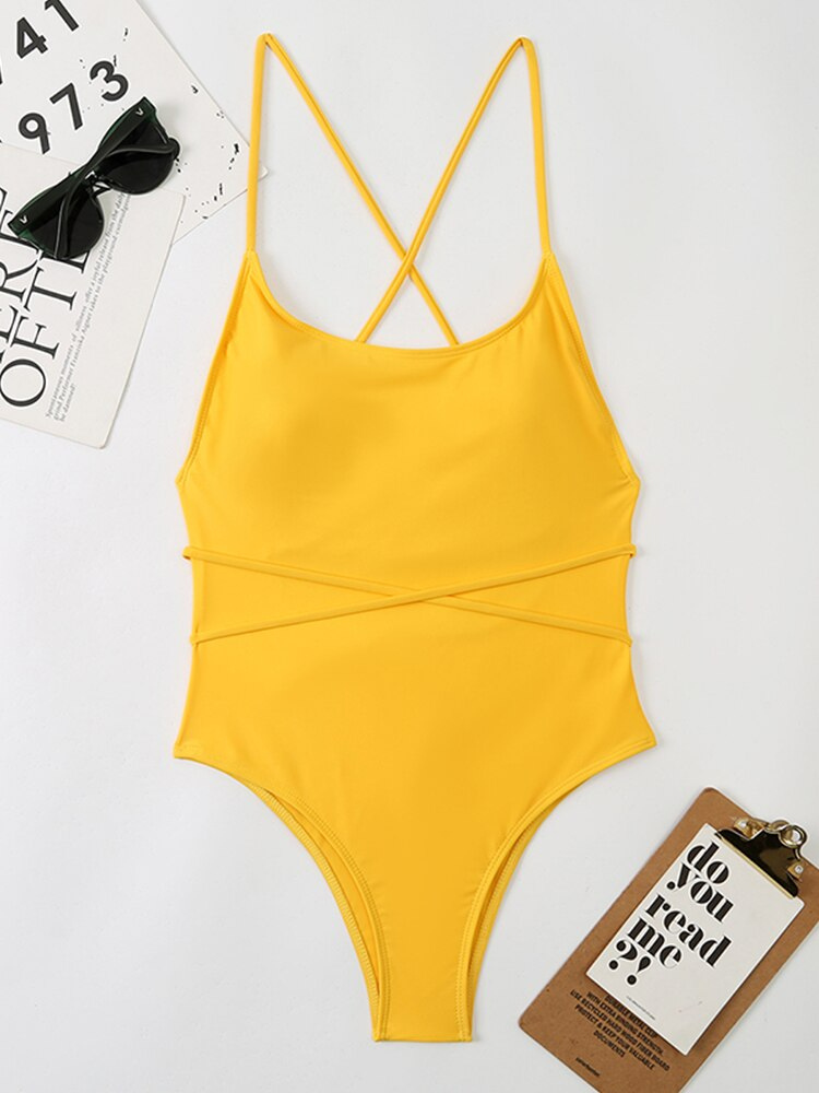 Bandage Backless Swimwear One Piece