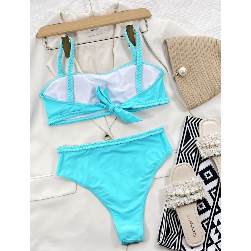 Braided Rope Bikini High Waist Swimsuit