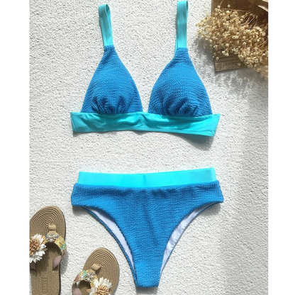 V-Neck High Waist Bikini