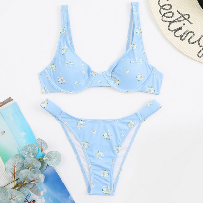 Floral Print Bikini Push Up Swimwear