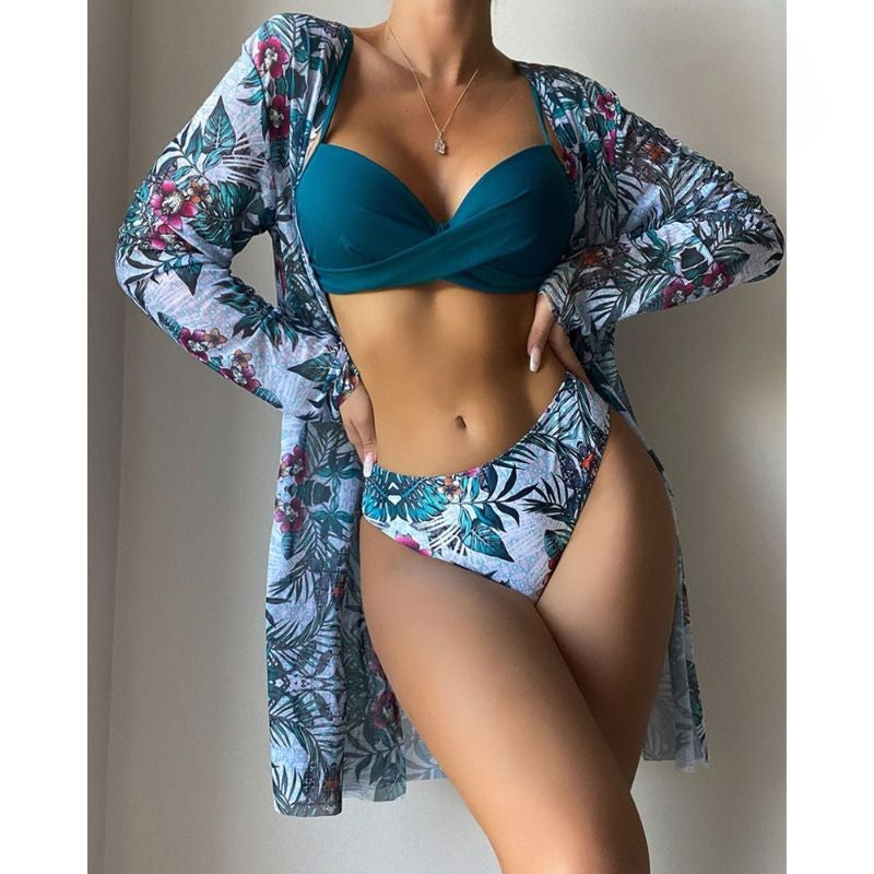 Women's Floral Twist Low Waist Bikini Sets