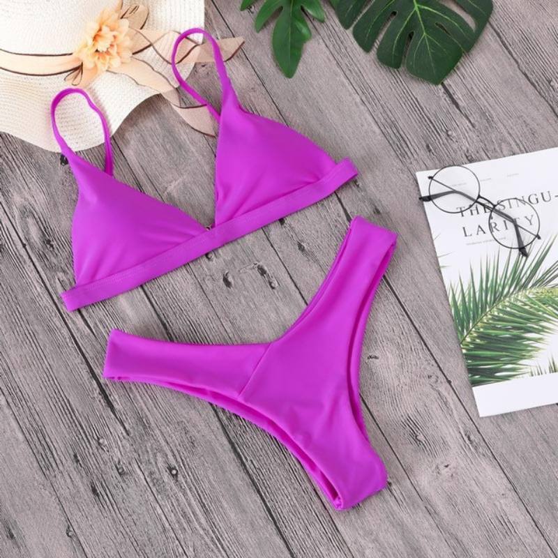 Solid Color Triangle Bikini