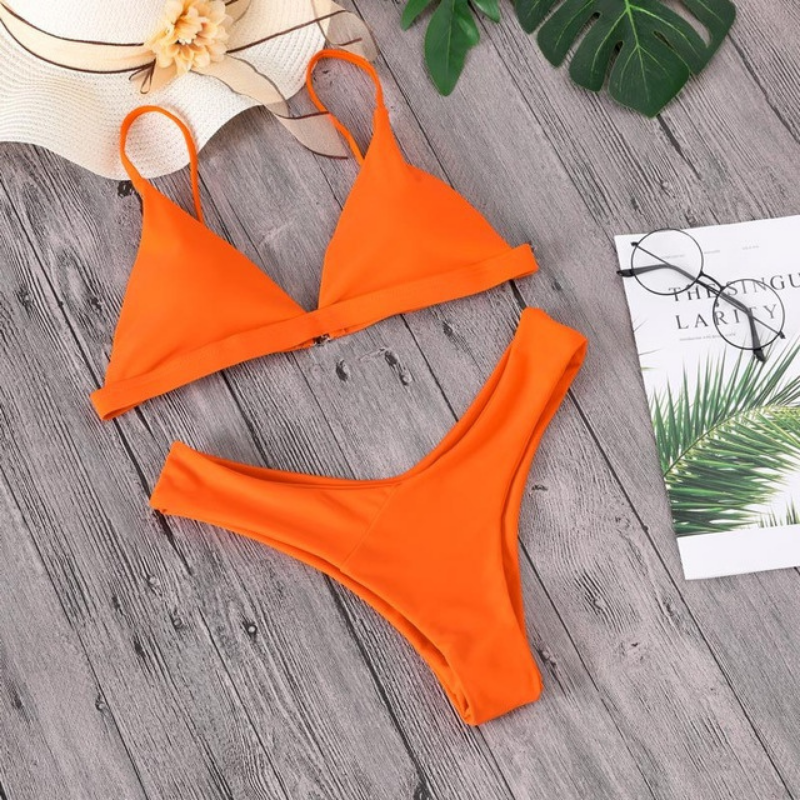 Solid Color Triangle Bikini