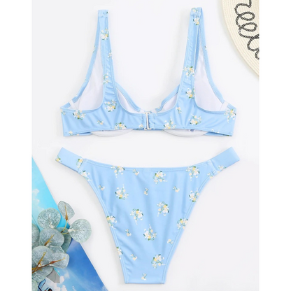 Floral Print Bikini Push Up Swimwear