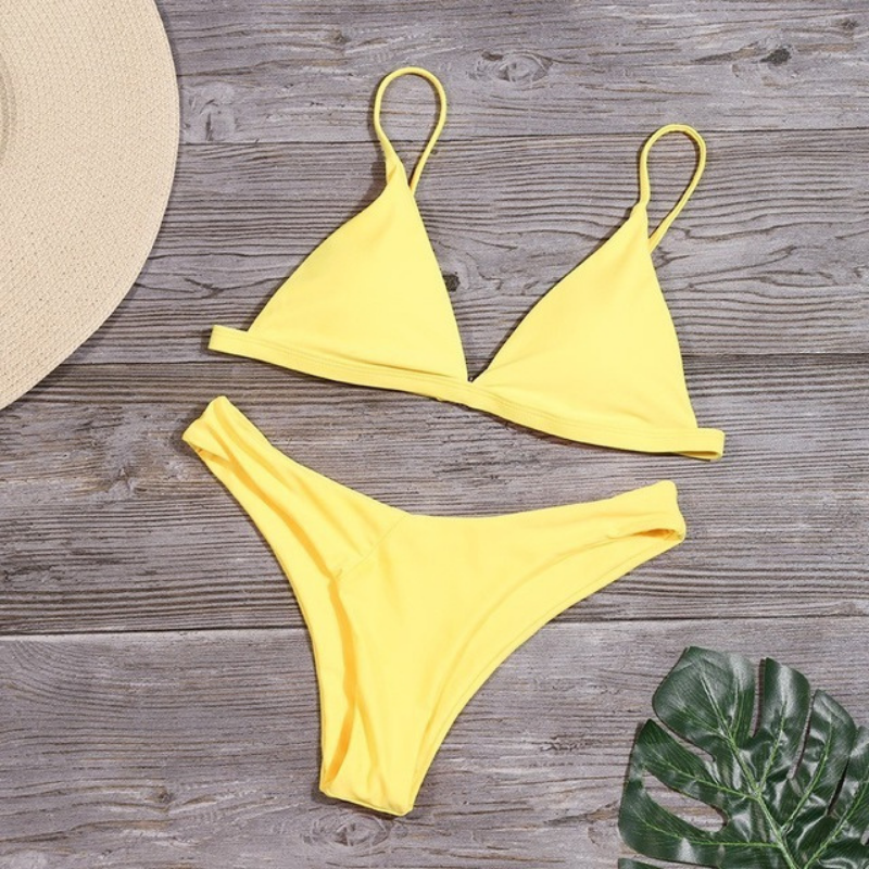 Solid Color Triangle Bikini