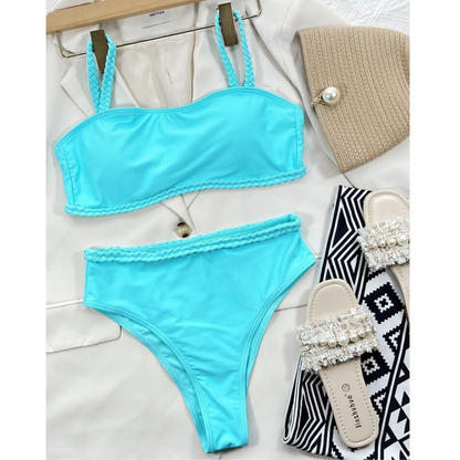 Braided Rope Bikini High Waist Swimsuit