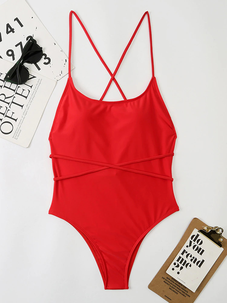 Bandage Backless Swimwear One Piece