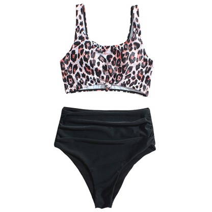 Animal Print Bralette Top Bikini