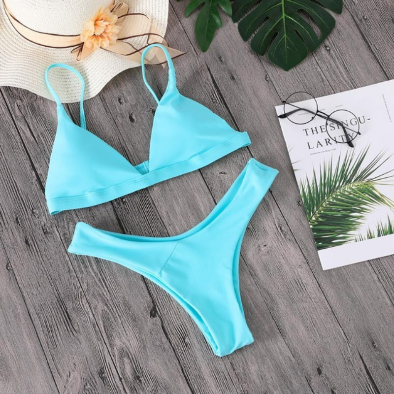 Solid Color Triangle Bikini