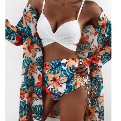 Printed Split Swimsuit