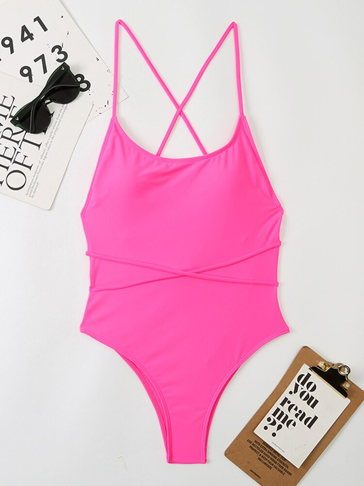 Bandage Backless Swimwear One Piece