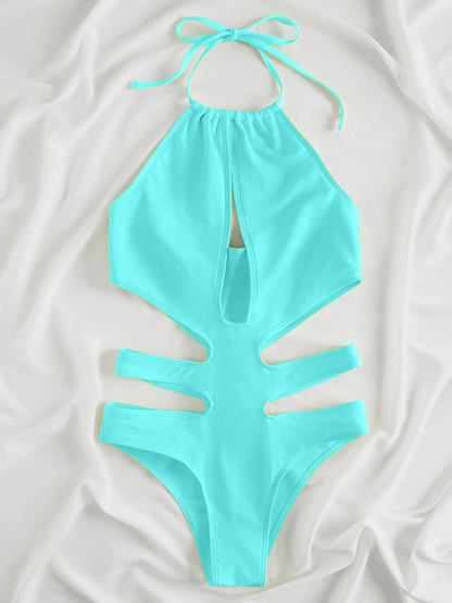 Hollow Out One Piece Neon Color Set