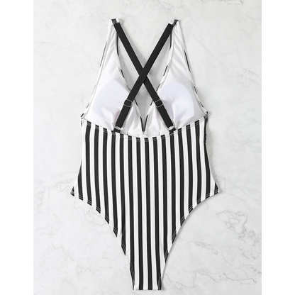 Striped Print Swimsuit