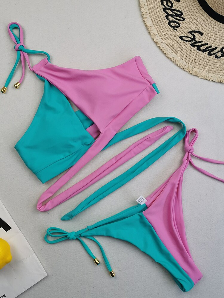 Contrast Color Bikini