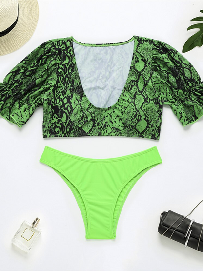 Puff Sleeve Bikini Set