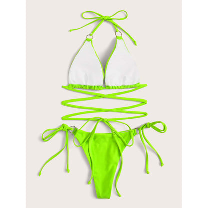 Woman Criss Cross Bikini Swimwear Set For Women