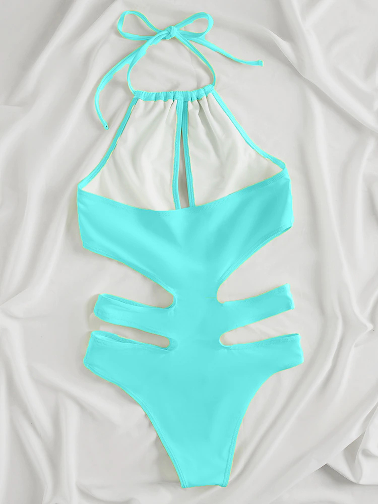 Hollow Out One Piece Neon Color Set