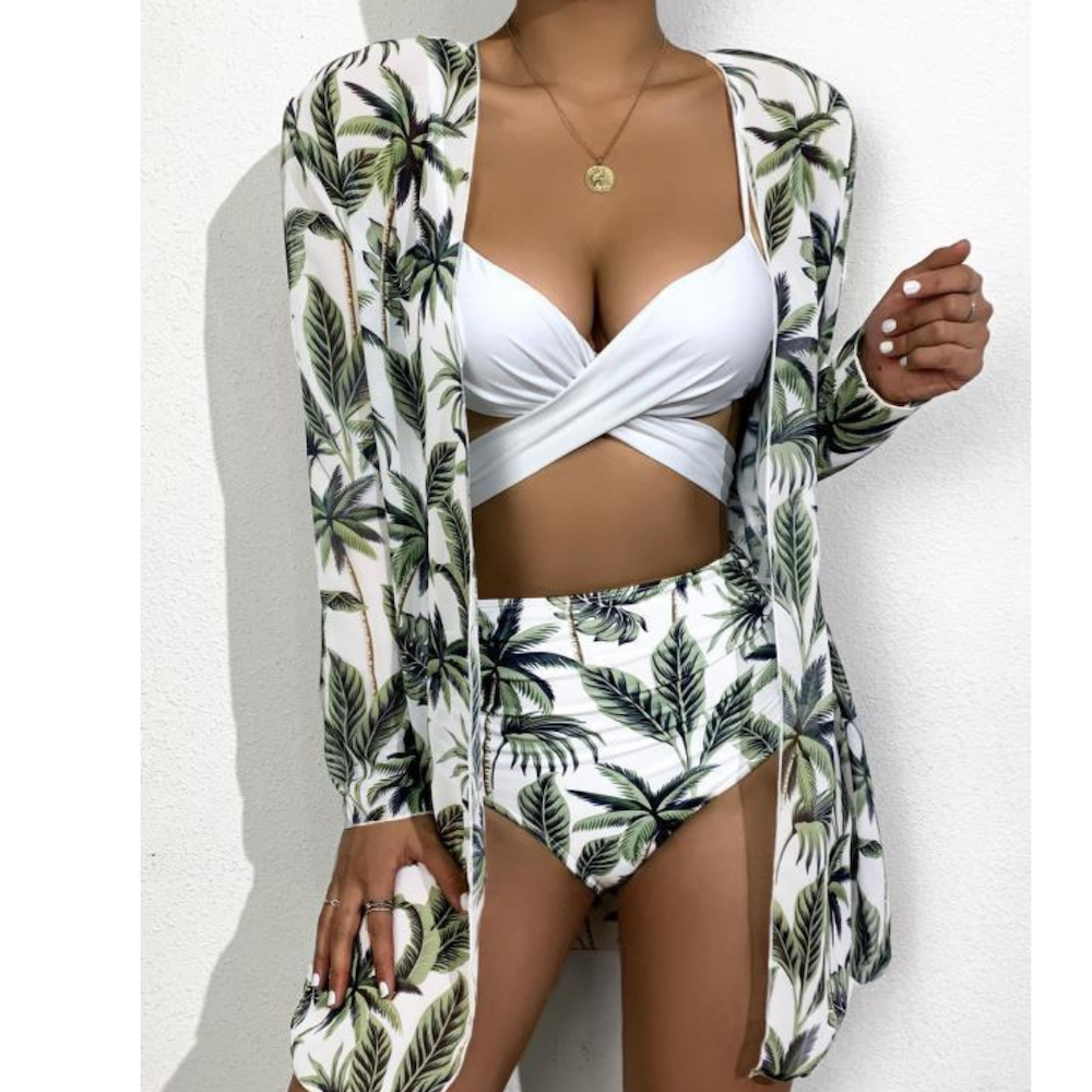 Printed Split Swimsuit