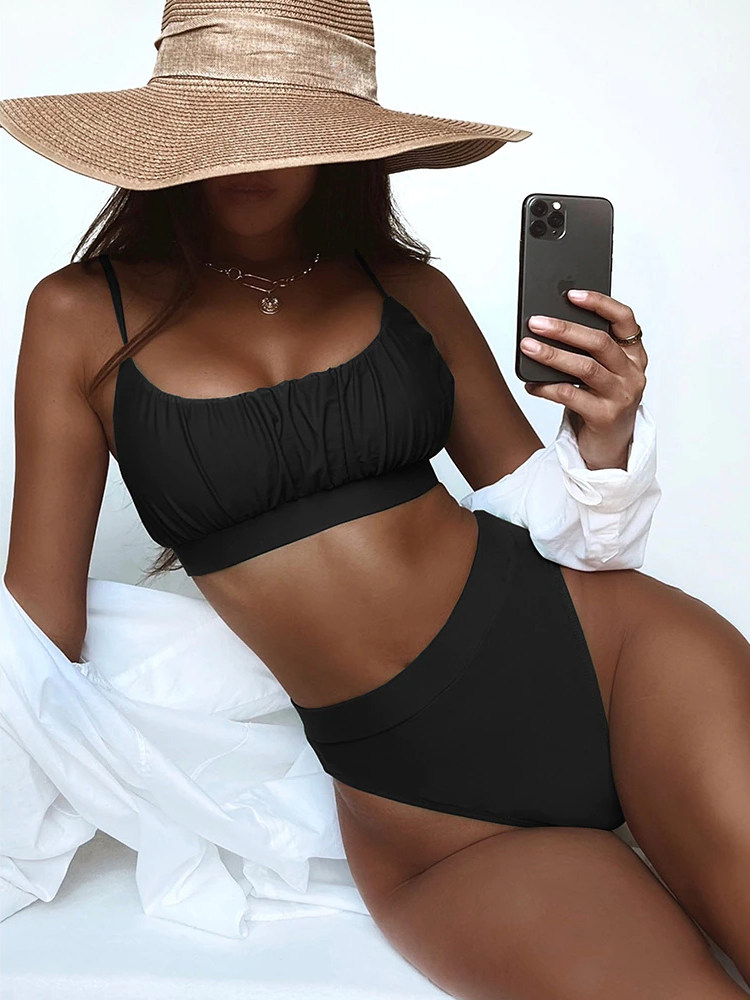 The Pleated High Waist Bikini