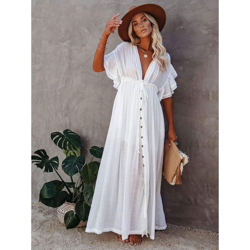 Bikini Long Cover Up Tunic Beach Dress