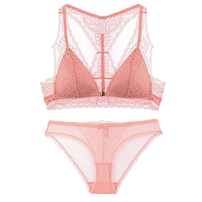 Front Closure 2 Piece Lace Lingerie