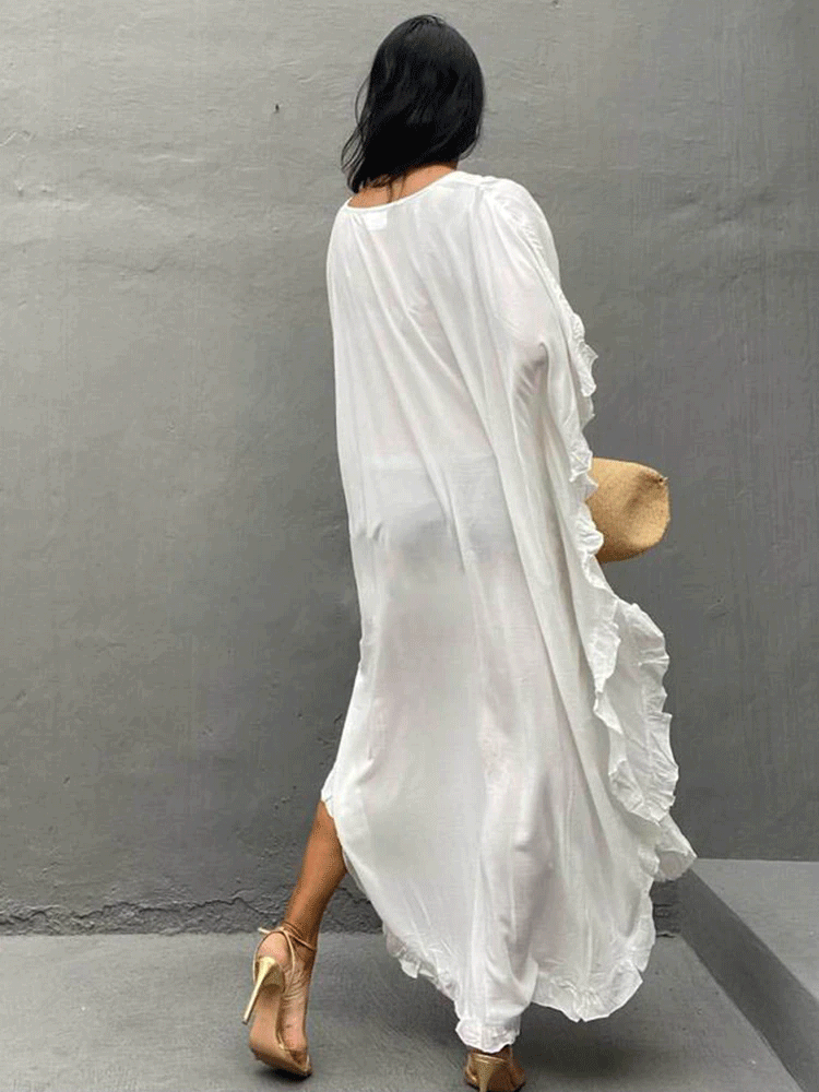 Ruffle Beach Dress Cover Up