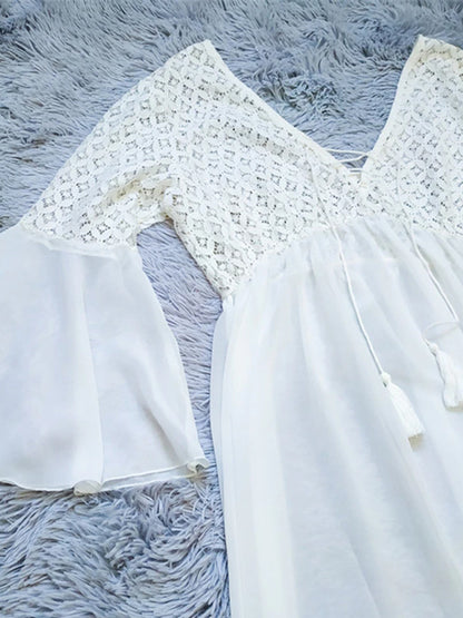 The White Lace Flowy Dress