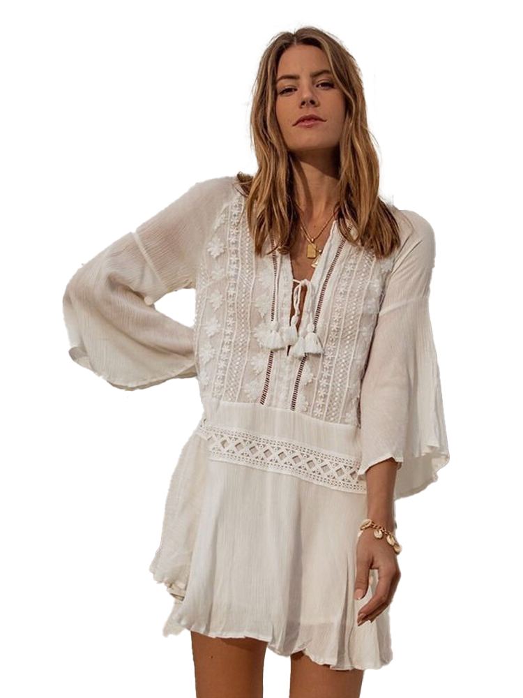 Chiffon Lace Beach Cover Up