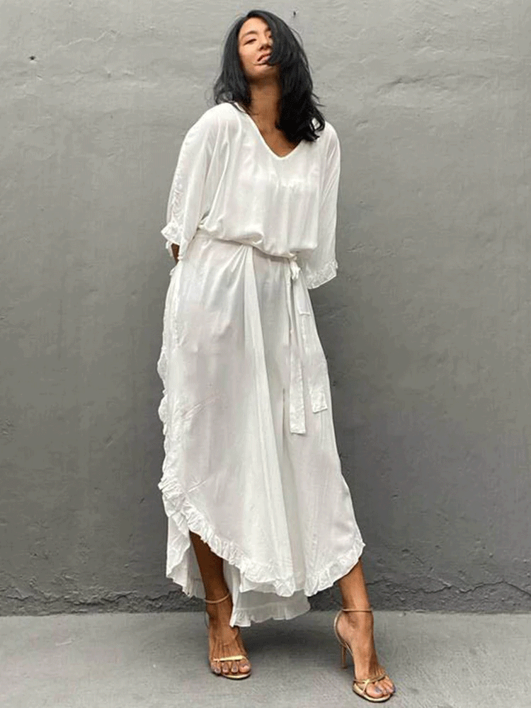 Ruffle Beach Dress Cover Up