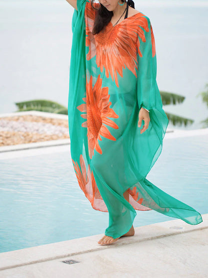 The Vacation Print Kaftan | Printed Bathing Suit Coverup | Bohemian Kaftan