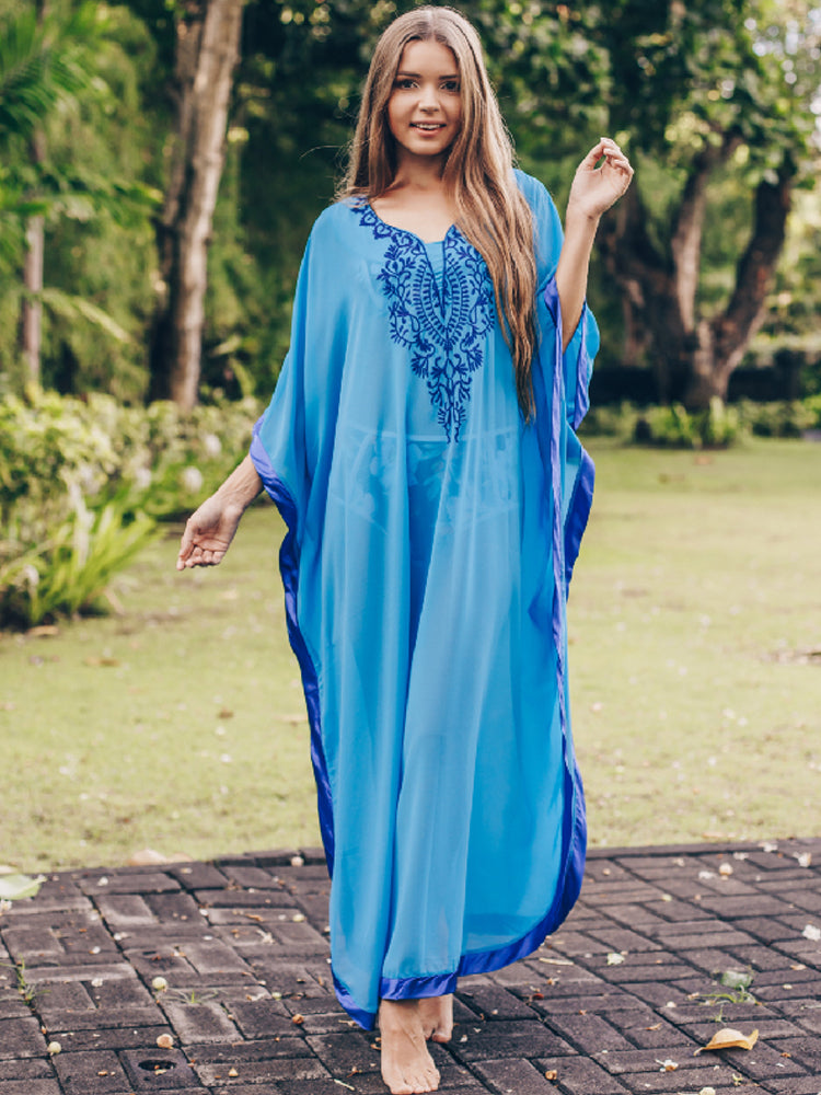 The Vacation Print Kaftan | Printed Bathing Suit Coverup | Bohemian Kaftan