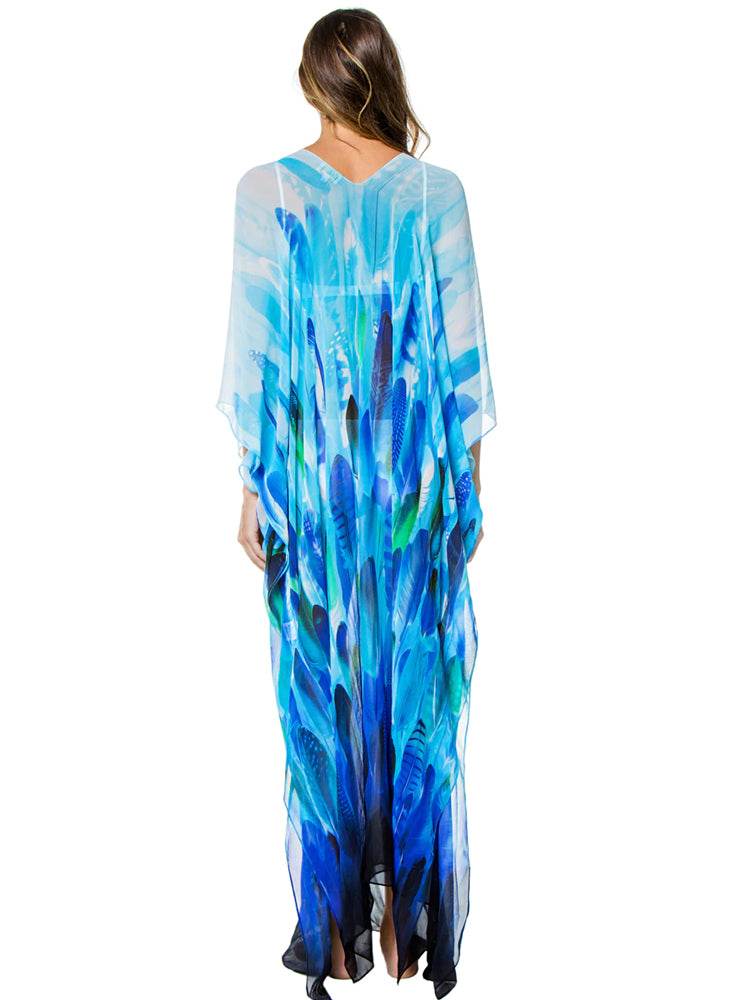 The Vacation Print Kaftan | Printed Bathing Suit Coverup | Bohemian Kaftan