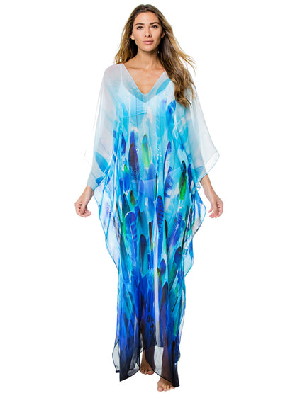 The Vacation Print Kaftan | Printed Bathing Suit Coverup | Bohemian Kaftan