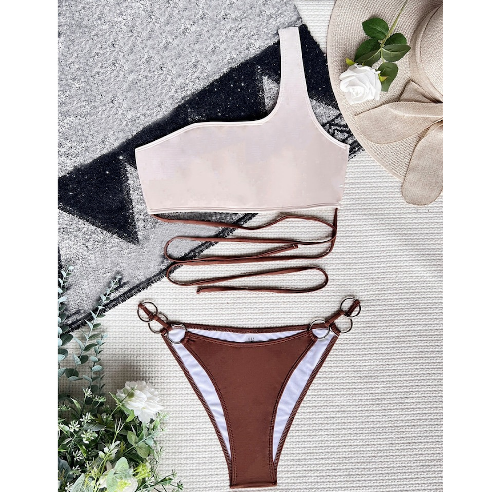 One Shoulder Bandage Swimwear