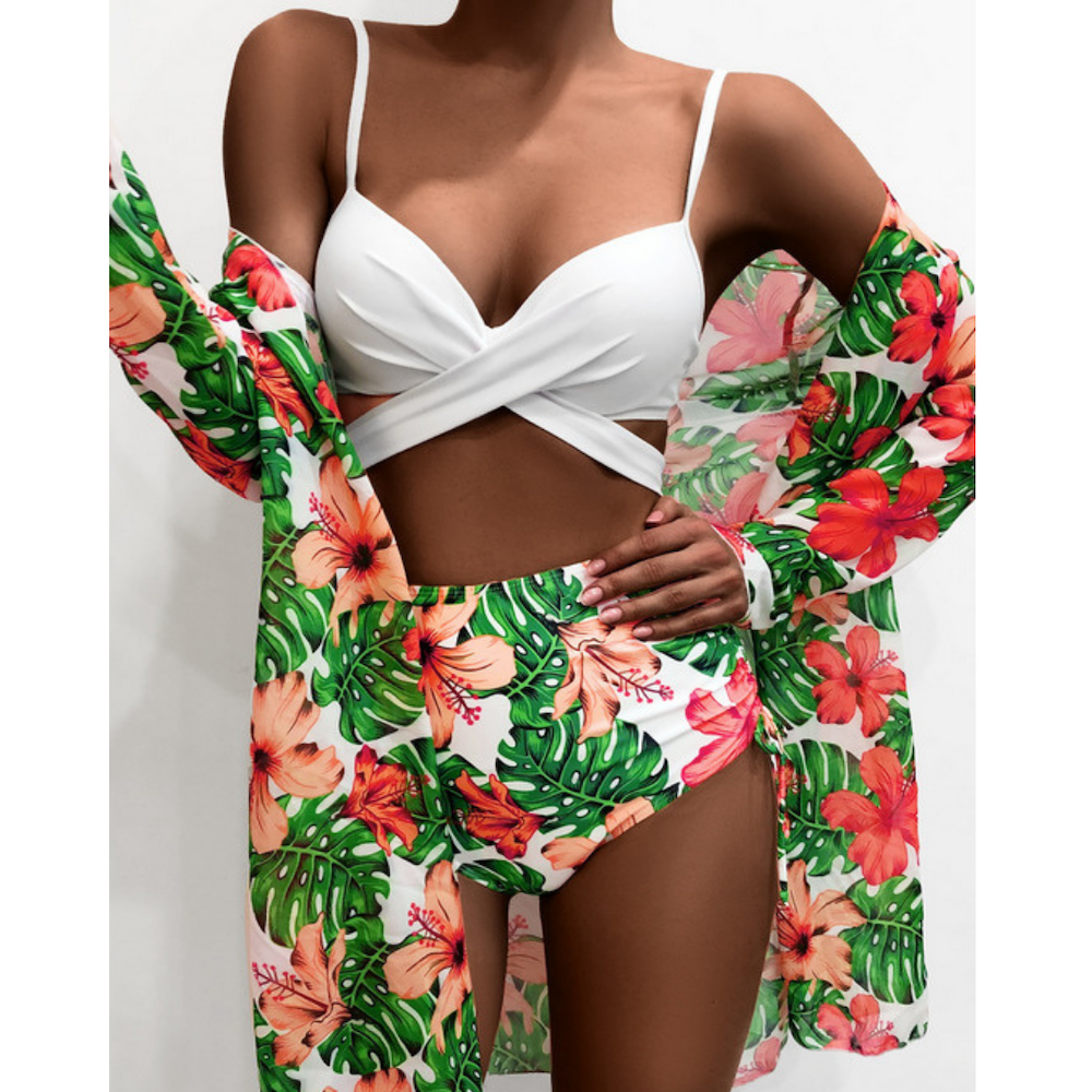 Printed Split Swimsuit