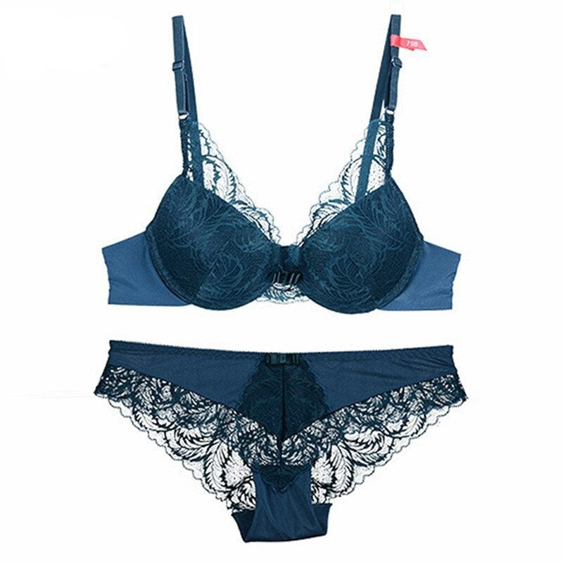 Gauze Embroidery Ultra-thin Bra And Panties Set