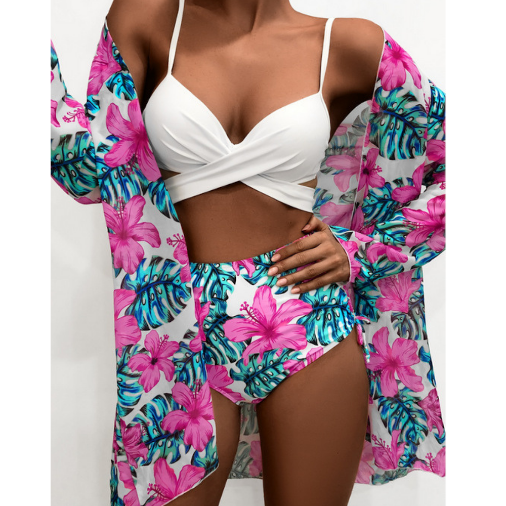 Printed Split Swimsuit