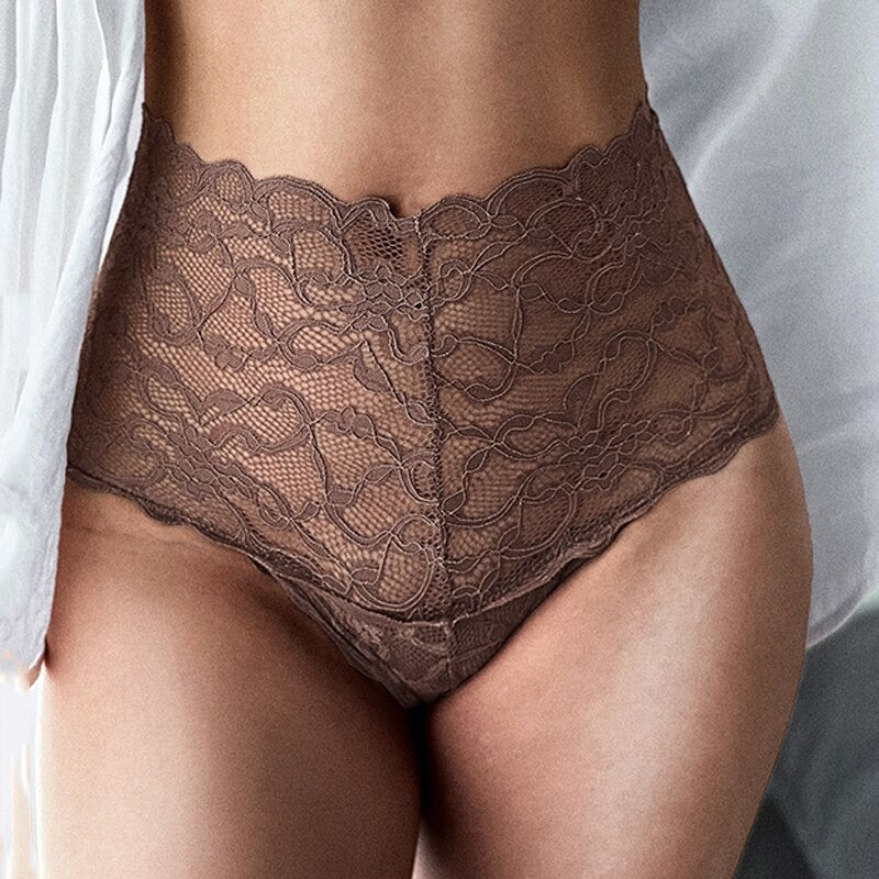 High Waist Lace Embroidery Underpants