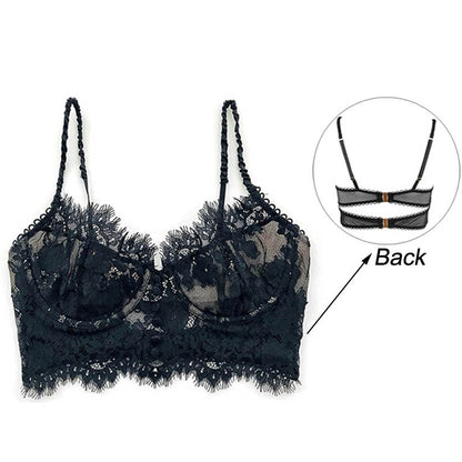 Ultra Thin Lace Flower Embroidery Bralette