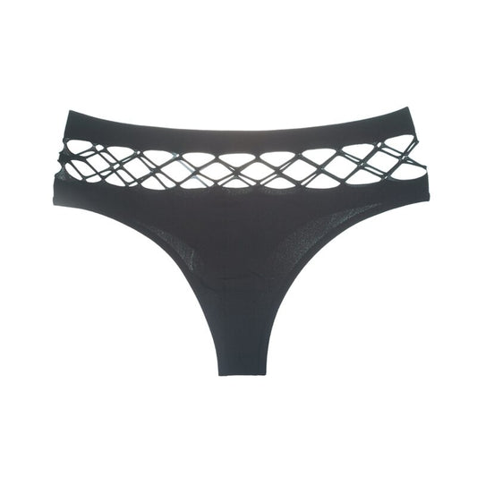 High Elastic Middle-Waist Hollow Out Thongs