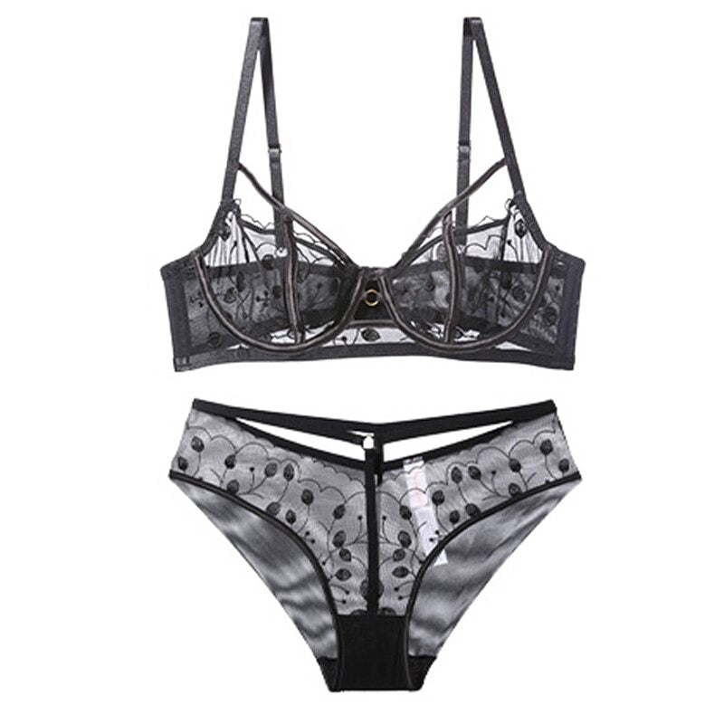 Lace Lingerie Push Up Brassiere And Underwear Set