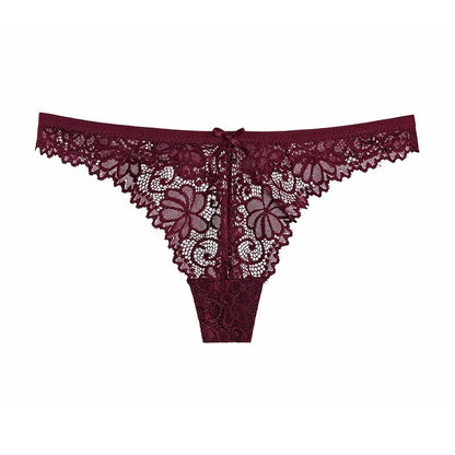 Lace Embroidery T-back Underwear