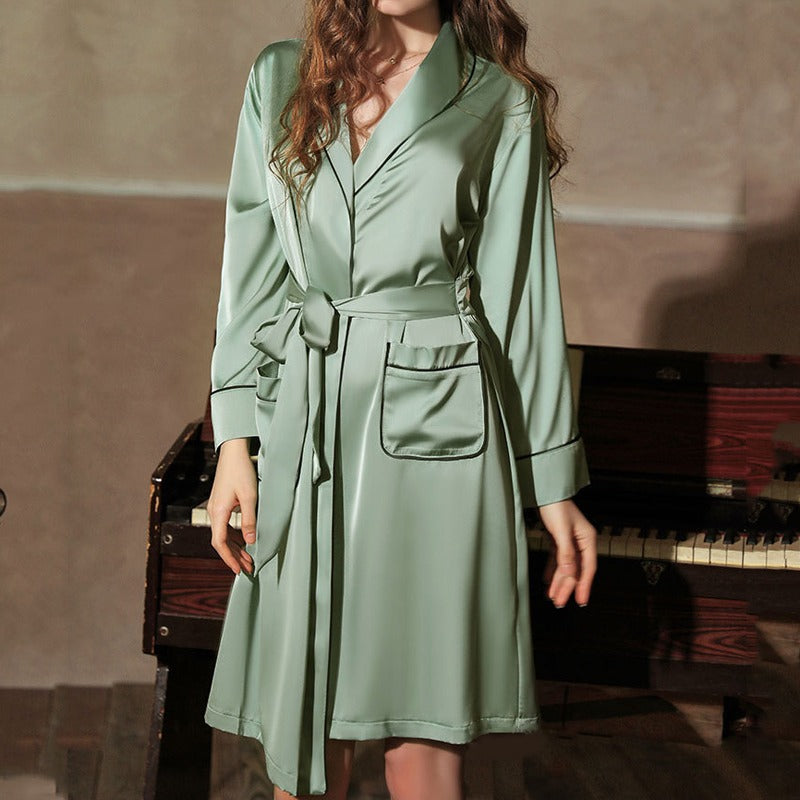 Satin Robe Sleepwear Nightdress