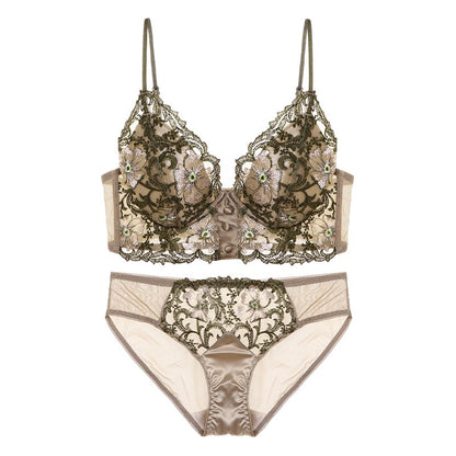 Embroidery Lace French Wireless Bralette Set