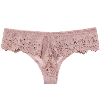 Low-waist Lace Embroidery Hollow out Thong