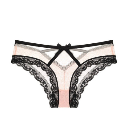 Lace Low-waist Transparent Briefs For Women