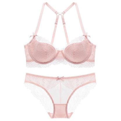 Lace Push-Up Bra Set With Adjustable Straps