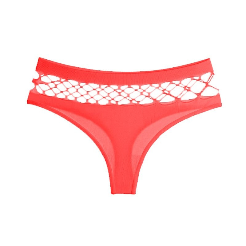 High Elastic Middle-Waist Hollow Out Thongs