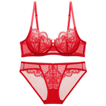 Petal Shaped Ultra-Thin Push-up Bra And Panty Set